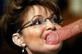 Sarah Palin with McCain's cock in her mouth.