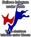 Believe Infowars under Bush, Try to shutdown Infowars under Obama