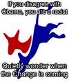 If you disagree with Obama, you are a racist, Quietly wonder when the Change is coming