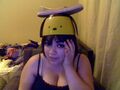 Legendary BBWchan camwhore Tsunami-chan puts shoe on head. durp.