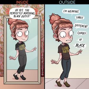 Goth problems three shades of black on outfit.jpg