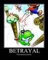 Mario betrays his "friends" constantly.