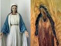 Virgin Mary wood paneling
