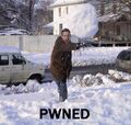 Pwned by a snowball! Snwned!