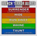The current French Terror Alert System. While "wet pants" is no longer listed, it is still a common reaction regardless of level.