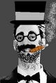 With his greasepaint mustasche and eyebrows and his prop glasses, Groucho Marx is the godfather of cigarsex.