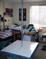 Hooker tease poles come standard in dorm rooms.