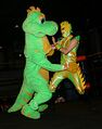 Weeaboos? In my wrestling? It's more likely than you think, as Dragon Dragon (left) and Hydra (right) square off in the ring for the Chikara wrestling federation