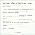 You'd better read my rules or else BAW