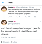 Like all liberal, Nazi sympathisers and apologists, Doopie is only for a censorship free internet when it's her brand of accepted smut you're looking at