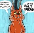 Adrian's only friend is a lynx thing.